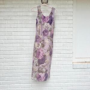 K Studio Vintage 90's Fairy Grunge Purple Floral Sheer Dress
